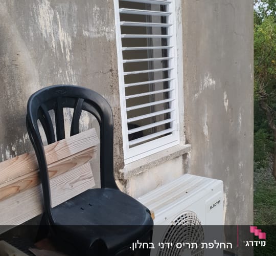 יחידת מיזוג אוויר על מתקן אלומיניום
